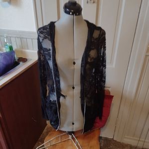 Black zip up lace hoodie